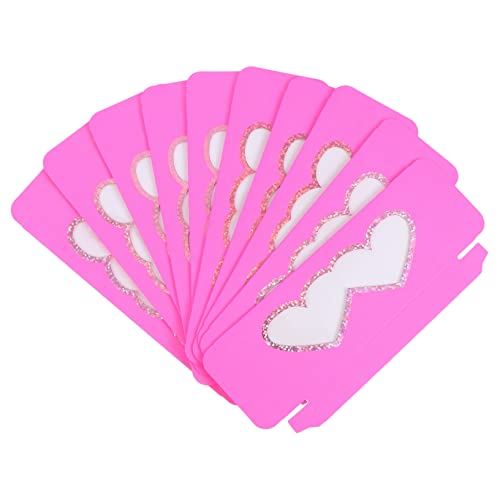 BAZEITFLOW 10 Stück Herzförmige Wimpernboxen aus Papier mit Transparentem Fenster für Wimpernaufbewahrung Leerer Wimpern Organizer Falsche Wimpern Halter Container für Sammlung von BAZEITFLOW