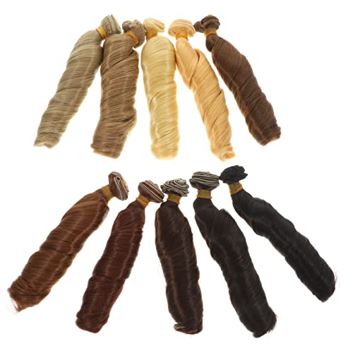 BAZEITFLOW 10 Stück Puppenhaare Extensions Hochtemperatur Seidenhaar Puppenhaar Bastelbedarf DIY Puppenherstellung Zubehör Leicht und Anpassbar für Styles von BAZEITFLOW