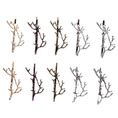 BAZEITFLOW 10 Stück Teiliges Antler Branch Haarnadeln für Mädchen Einzigartige Haarclips für Tägliches Tragen und Festlichkeiten Silber Gold Antikbronze Antiksilber und Antikrotkupfer von BAZEITFLOW