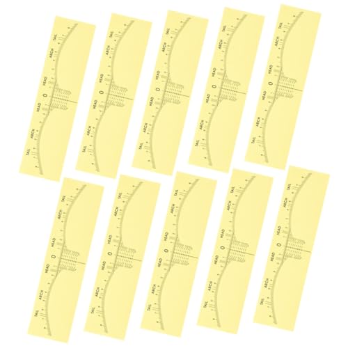 BAZEITFLOW 10 Stück Teiliges Augenbrauen Lineal aus PVC Breites Klares Skalendesign Einweg Sticker für Präzises Augenbrauen Positionieren und Microblading Kompatibel mit Stiften und von BAZEITFLOW