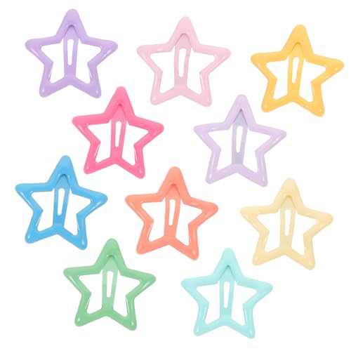 BAZEITFLOW 10 Stück Teiliges Kleine Stern Haarklammern aus Metall Bunte Haarschmuck Accessoires für Mädchen Einfach zu Befestigen Widerstandsfähig und Formstabil als für Frauen von BAZEITFLOW