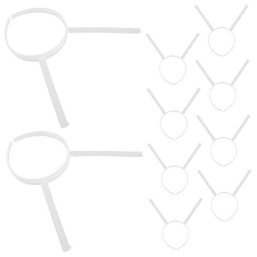 BAZEITFLOW 10 Stück Teiliges Langes Kunststoff Stirnband Breit DIY Cosplay Haarreif mit Antennen Transparente Weiße Basis für Kreative Bastelprojekte und Kostüm Accessoires von BAZEITFLOW