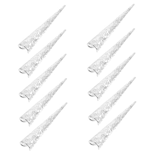 BAZEITFLOW 10 Stück Teiliges Metall Fingernagelkrallenringe aus Legiertem Material Hohl Gestaltet Langlebig und Verformungsbeständig für Cosplay Tanz und Halloween Kostüme von BAZEITFLOW