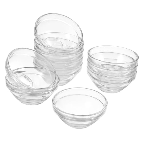 BAZEITFLOW 10 Stück Teiliges Transparente Glas schälchen Sichere DIY Rührschalen für Gesichtsmaske und Ätherische Öle Wiederverwendbar Robust und Handlich für Zuhause und Spa von BAZEITFLOW