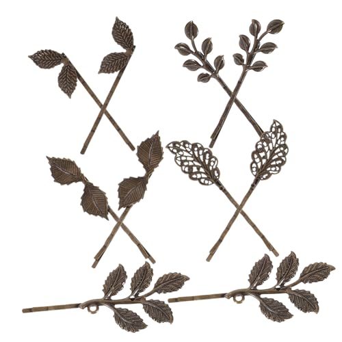 BAZEITFLOW 10 Stück Vintage Blatt Haarnadel Retro Bronzen Haarspange Für Frauen Zarte Haarschmuck Clips Für Hochzeiten Und Partys Stilvolles Zubehör Für Dickes Und Dünnes Haar von BAZEITFLOW