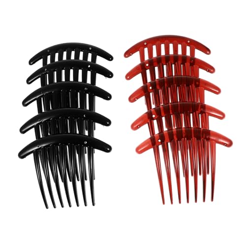 BAZEITFLOW 10 Stück Zähne Haarkamm Steckkamm aus Kunststoff Mondförmiger Haarschmuck für Damen Teiliges Schwarz Rotbraun Sicher und Langlebig für Party Hochzeit und Zöpfe von BAZEITFLOW