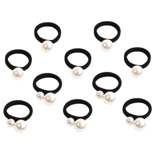 BAZEITFLOW 10 Teiliges Haargummi Großen und Einzelnen Perlen Elastische Damen Haargummis Modischer Haarschmuck für Mädchen Schonend Vielseitig für Alltag Party und Festliche Anlässe von BAZEITFLOW