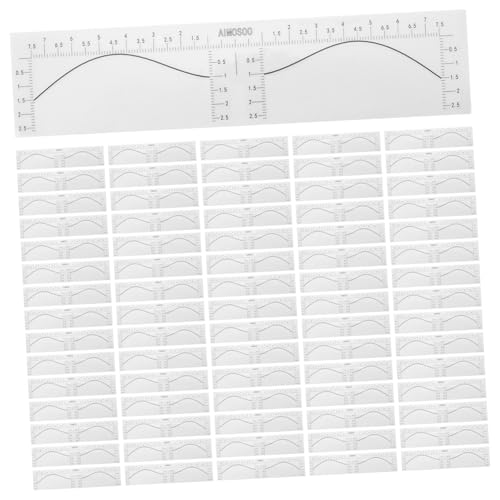 BAZEITFLOW 100 Stück Einweg Augenbrauenlineal Aufkleber mit Starkem Kleber Präzises Augenbrauen Vermessungswerkzeug für Symmetrisches Mapping und Einfaches Formen für Anfänger und DIY Make Up von BAZEITFLOW