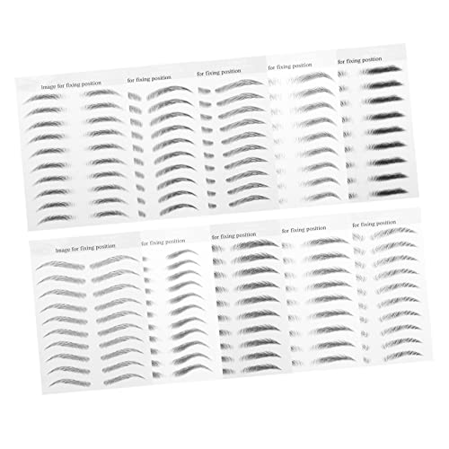 BAZEITFLOW 10blätter Imitierte Augenbrauentattoos Haarähnliche Augenbrauenaufkleber Wasserfest Augenbrauen Transfer Aufkleber Augenbrauen Tool Nachahmung Augenbrauentattoos von BAZEITFLOW