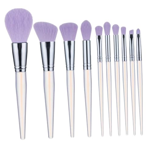 BAZEITFLOW 10Stücke Teiliges Kosmetikbürsten Acryl Make Up Pinsel für Gesicht Lidschatten Concealer und Weiche Dichte Borsten für Optimale Anwendung Transparent von BAZEITFLOW