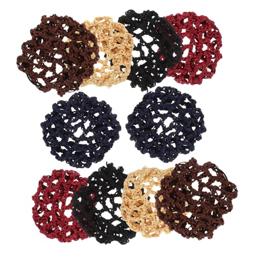 BAZEITFLOW 10stücke Dutthalter Mit Haarnetz Häkel-haarnetz Für Mädchen Und Damen Elastischer Filigranes Design Passend Für Hochzeit Abendessen Und Alltag von BAZEITFLOW