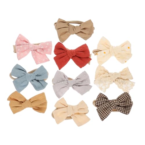 BAZEITFLOW 10stücke Haarband Für Junge Mädchen Mädchen Neugeborene Mit Schleife Stirnband Aus Baumwolle Für Kleinkinder Kopfbedeckung Für Halloween Party Geburtstag Und Alltag von BAZEITFLOW