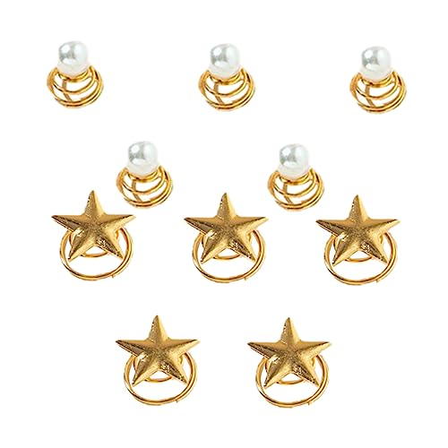 BAZEITFLOW 10stücke Perlen Haarnadeln Stern Perle Haarnadeln Spirale Haar Clips Für Hochzeiten Perlen Haarspange Hochzeit Spiral Haarnadel von BAZEITFLOW