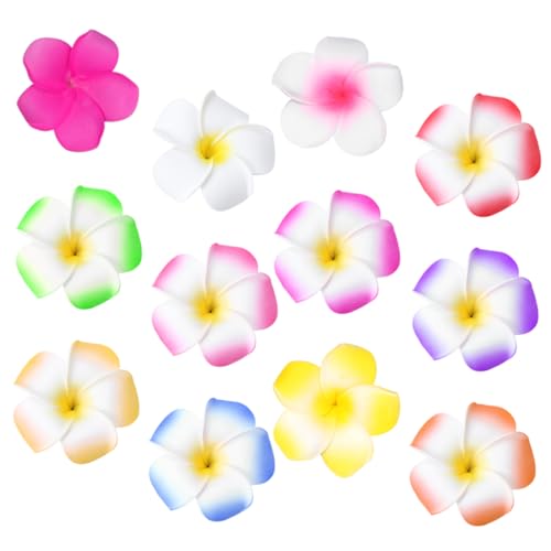 BAZEITFLOW 12 Stück Plumeria Haarspangen Lifelike Hawaiian Blumen Haarclips für Damen für Partys und Freizeit Hochwertige Haarschmuck Accessoires Farben mit Clip Design von BAZEITFLOW