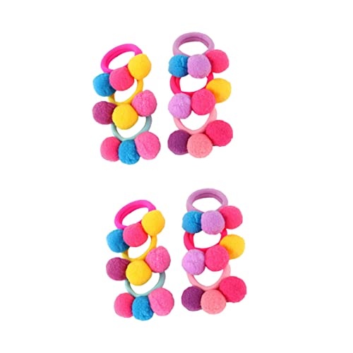 BAZEITFLOW 12stücke Elastisches Haarseil Mit Pompom Bällen Elastische Haargummis Für Junge Mädchen Haarschmuck Haarbands Für Langes Und Kurzes Haar von BAZEITFLOW