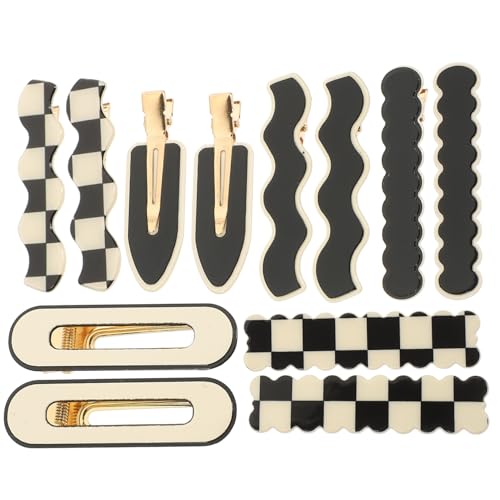 BAZEITFLOW 12 Stück Teiliges Haarklammern im Karomuster Stilvolle Duckbill haarspangen für Mädchen Vielseitige Styling clips für Hochzeiten Partys und Alltag Sanft zu Feinem Haar Modische von BAZEITFLOW