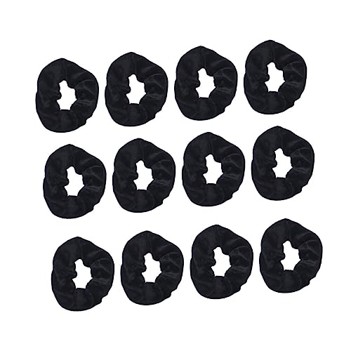 BAZEITFLOW 12 Stück Teiliges Haarring aus Weichem Flanell Elastische Haargummis für Damen und Mädchen Dekorative Ponytail Holder Modische Haarseile in Schwarz Vielseitig für Dünnes und von BAZEITFLOW