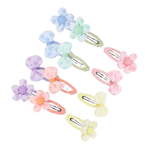 BAZEITFLOW 12 Stück Teiliges Haarschmuck für Mädchen Bunte Stoff Blumen Haarklammern mit Schleifen Niedliche Haarspangen Rutschfest Vielseitig Kombinierbar für Kleinkinder und Alltag von BAZEITFLOW