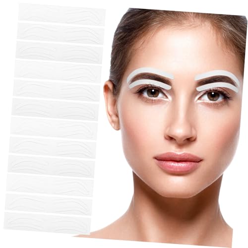 BAZEITFLOW 12Blätter Schablonen für Augenbrauen Sticker Wiederverwendbare Vorlagen für Symmetrische Augenbrauen Leicht Anzuwenden für Microblading und Augenbrauenformung von BAZEITFLOW