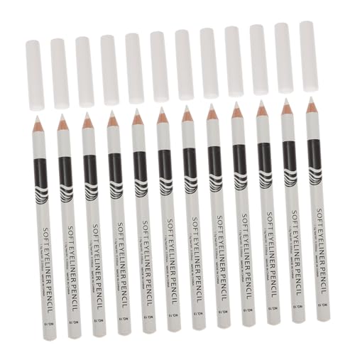 BAZEITFLOW 12Stücke Weiße Eyeliner Bleistifte Tragbar für Make Up Professionelle Kosmetik oder Persönlichen Gebrauch Leicht zu Lagern von BAZEITFLOW