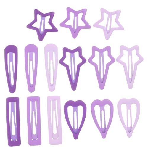 BAZEITFLOW 15 Stück Teiliges Haarspangen Mädchen Metall Haarclips in Stern Herz Tropfen Rechteck Vier punkt design Modische Haarklammern für Alltag und Besondere Anlässe von BAZEITFLOW