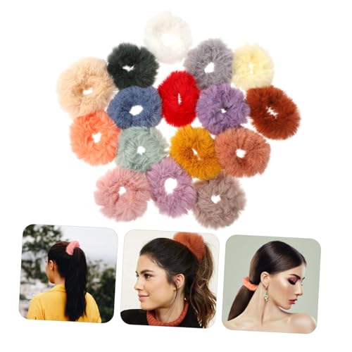 BAZEITFLOW 16 Stück Teiliges Haarband Weichem Plüsch Bunte Haargummis für Frauen Schonend zu Haaren Vielseitig Einsetzbar für Alltag Party Sport und Festliche Anlässe von BAZEITFLOW