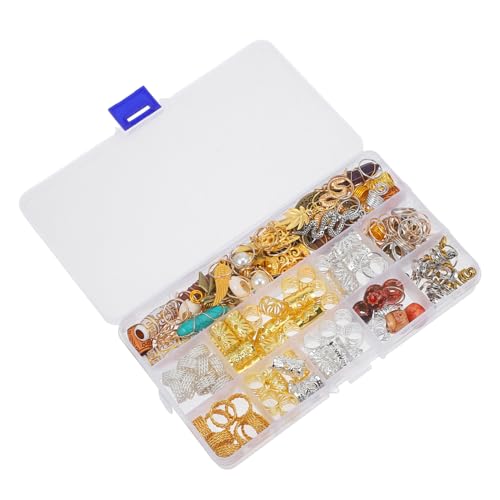 BAZEITFLOW 184 Stück Teiliges Haarschmuck Zöpfe und Dreadlocks Kleine Flexible Metallringe mit Kristallverzierung Einfach Anzubringen Entfernen für Partys und Alltagsschmuck von BAZEITFLOW