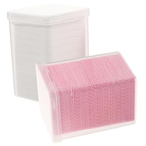 BAZEITFLOW 2 Boxen Boxen Wimpernverlängerung Reinigungspads Wimpernkleber Entferner Tücher Nagellackentferner Fusselfrei Nagelreinigungspads Weiß für Salon und Zuhause von BAZEITFLOW