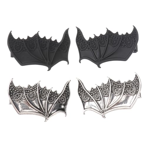 BAZEITFLOW 2 Paare Halloween Fledermaus Haarnadeln aus Langlebiger Legierung Teufelsflügel Design Modische Haarklammern für Mädchen für Kostümparty Bar und Festlichkeiten von BAZEITFLOW