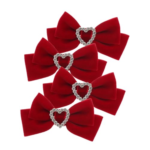 BAZEITFLOW 2 Paare Rote Große Haarschleifen Clips Schleifen Haarspangen für Mädchen Dekorative Haarklammern für Zöpfe und Glattes Haar bei Hochzeit Geburtstag Party von BAZEITFLOW