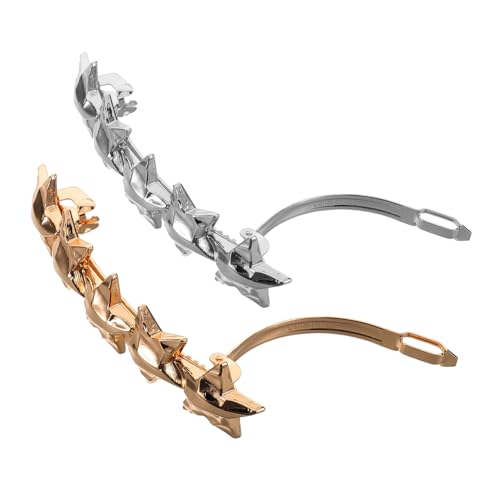BAZEITFLOW 2 STÜCK Starre Metall haarspangen mit Zuverlässigem Federmechanismus Stabile Frisurenhalter für Damen Langlebige Französische Clips aus Zinklegierung in Gold und Silber Dekorative von BAZEITFLOW