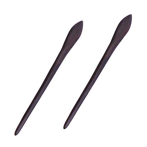 BAZEITFLOW 2 STÜCK Teiliges Retro Haarnadeln aus Schwarzem Sandelholz Handgefertigte Vintage Haarschmuck für Damen Antike Haarnadeln im Chinesischen Stil Langlebige Holzhaarnadeln für von BAZEITFLOW