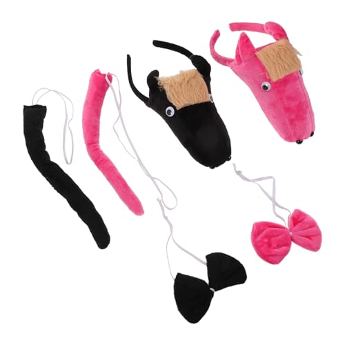 BAZEITFLOW 2 Sätze Pferdeohren Stirnband mit und Fliege Komplettes Tierkostüm Set für Halloween Fasching Tierparty und Karneval Wiederverwendbar und Robust von BAZEITFLOW