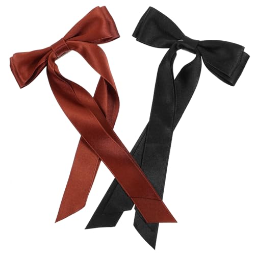 BAZEITFLOW 2 Stck. Teiliges Haarspangen mit Schleifenband Leichte Dekorative Duckbilled Haarklammern aus Metall und Stoff Süße Haarschmuckclips für Mädchen Langlebig und Sicher für Langes von BAZEITFLOW