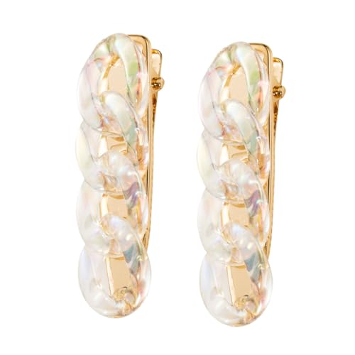 BAZEITFLOW 2 Stück Acryl Haarklammern mit Ketten Design Kreative Damen Haarspangen Enten Klammern für Vielseitige Frisuren bei Hochzeit Party und Alltag von BAZEITFLOW