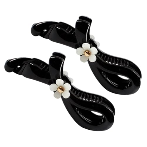 BAZEITFLOW 2 Stück Blumen Bananen Haarclip Haarklammern Damen Mädchen Eleganter Rutschfester Pferdeschwanzhalter für Haartypen Modischer Haarschmuck Langlebig und Wiederverwendbar von BAZEITFLOW