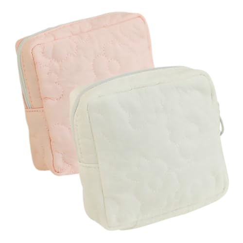 BAZEITFLOW 2 Stück Dekorative Periodentasche Candy Farben Sanitary Pad Organizer Tragbare Kompakte Tampon Aufbewahrungstasche für Damen mit Robustem Abriebfestem Material und Vielseitiger von BAZEITFLOW