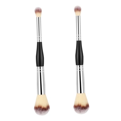 BAZEITFLOW 2 Stück Doppelender Puderpinsel Teiliges Make Up Beidseitig für Highlighter Leicht Tragbar Geeignet für Frauen Tägliches Professionelles Make Up von BAZEITFLOW