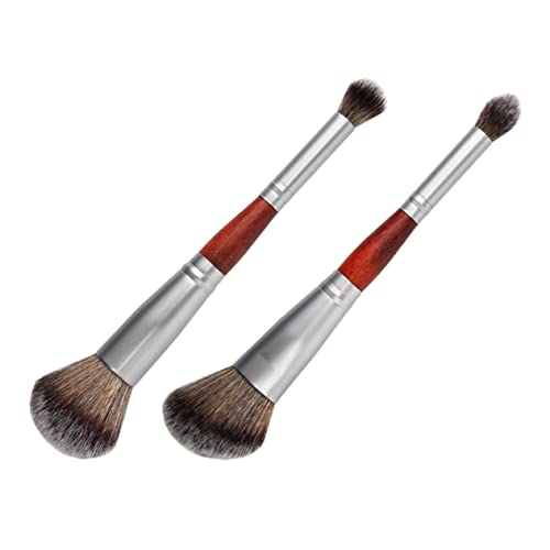 BAZEITFLOW Doppelseitiger Make up Pinsel 2 Stück Kosmetikpinsel Mit Weichen Borsten Für Lidschatten Und Rouge Professionelles Make up Werkzeug Für Frauen Hautfreundlich Und Langlebig von BAZEITFLOW