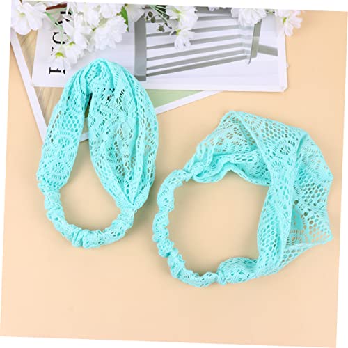 BAZEITFLOW 2 Stück Breites Spitzen Stirnband Für Frauen Dehnbares Stoffstirnband in Blau Stilvolles Haaraccessoire Für Partys Und Besondere Anlässe von BAZEITFLOW