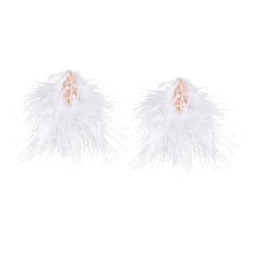 BAZEITFLOW 2 Stück Fedrige Haarklammern Mädchen Kreative Haarspangen mit Rutschfestem Alligator clip Eleganter Haarschmuck für Pferdeschwanz und Seitenstyling Passend zu Kleidern und Alltag von BAZEITFLOW