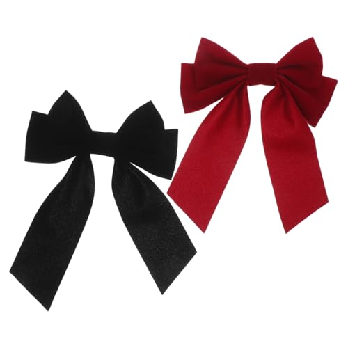 BAZEITFLOW 2 Stück Flauschige Haarschleifen Haarspangen mit Entenschnabelclip Weiches Flockband Zuverlässiger Halt Bequeme Alligator Clips für Damen Mädchen Alltag Frisuren von BAZEITFLOW