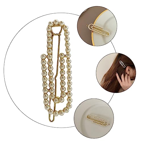 BAZEITFLOW 2 Stück Französische Perlen Haarspangen Glatte Haarklammern für Damen und Mädchen Haarklammern zum Fixieren von Haarschmuck für Dickes Haar und Alltag von BAZEITFLOW