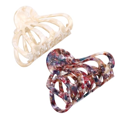 BAZEITFLOW 2stücke Haarklammer Haarkralle Für Frauen Haarstyling-kralle Styling-haarspange Hohle Haarkralle Haarstyling-kiefer Rutschfeste Große Haar Kiefer Clips Starke Halten Klaue Klemme h von BAZEITFLOW