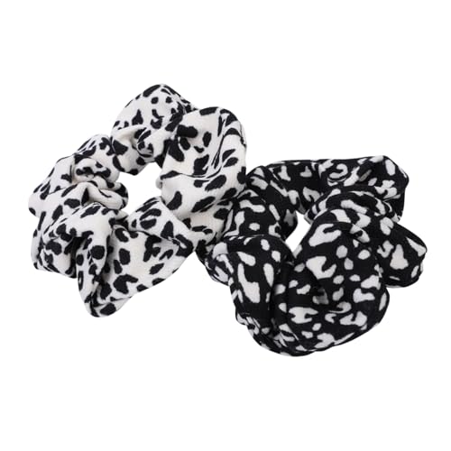 BAZEITFLOW 2 Stück Große Leopardenmuster Haarringe Elastische Haargummis Sanft zum Haar Dehnbar Retro Stil für Damen und Mädchen Vielseitig als Armband Tragbar von BAZEITFLOW