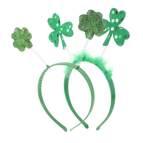 BAZEITFLOW 2 Stück Grüne Shamrock Haarreifen aus Schaumstoff Bequeme Party Haarbänder für Damen Irischer Kopfschmuck St Patricks Day Langlebig und Angenehm zu Tragen von BAZEITFLOW
