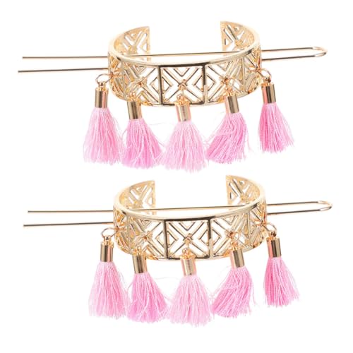 BAZEITFLOW 2 Stück Haarnadeln mit Floraler Hohler Geometrischer Verzierung und Modischen Quasten Vintage Stil Rutschfeste Damen Haarschmuck für Alltag Hochzeit Party und Stylische Frisuren von BAZEITFLOW