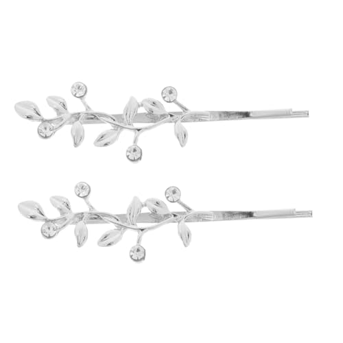 BAZEITFLOW 2 Stück Haarspangen mit Strasssteinen Damen Haarschmuck für Hochzeit und Formelle Anlässe Haarklammern zur Vielseitigen Frisurendekoration Einfache Anwendung Silberfarben von BAZEITFLOW