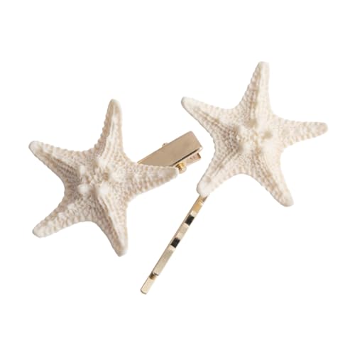 BAZEITFLOW 2 Stück Handgefertigte Seestern Haarspangen aus Resin Beach Themed Haarklammern für Hochzeit und Party Einzigartiger Brautschmuck Stilvolle Haarschmuck Accessoires für Frauen und von BAZEITFLOW