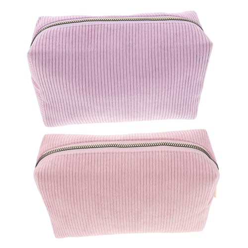 BAZEITFLOW 2 Stück Handheld Make Up Taschen Organizer Taschen Make Up Tasche Reise Bleistifttasche Cord Reisetasche von BAZEITFLOW